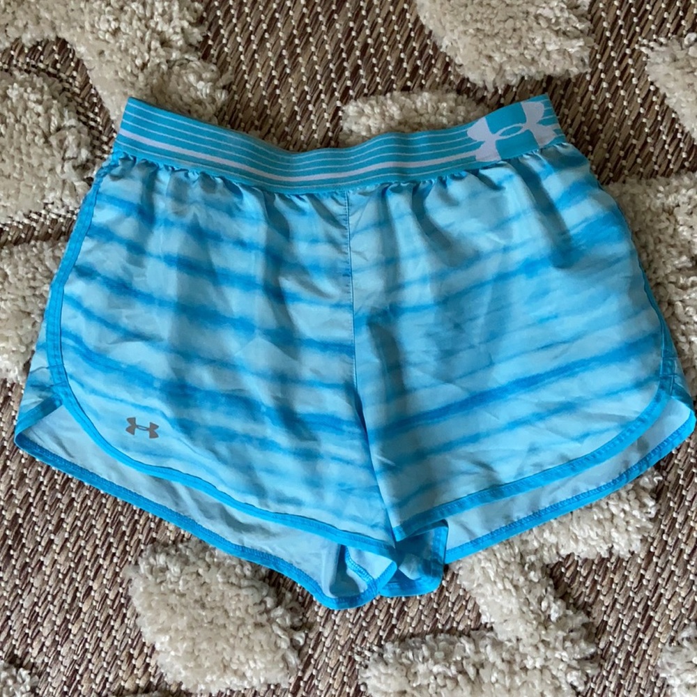 Under Armour blue tie dye running shorts